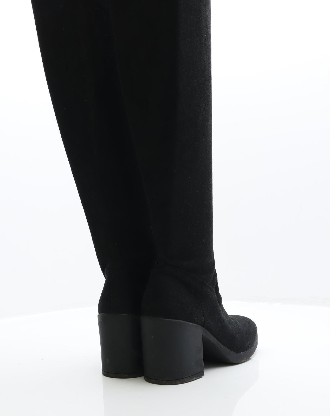 Preworn Womens Black Synthetic Bootie Boot UK 6 39