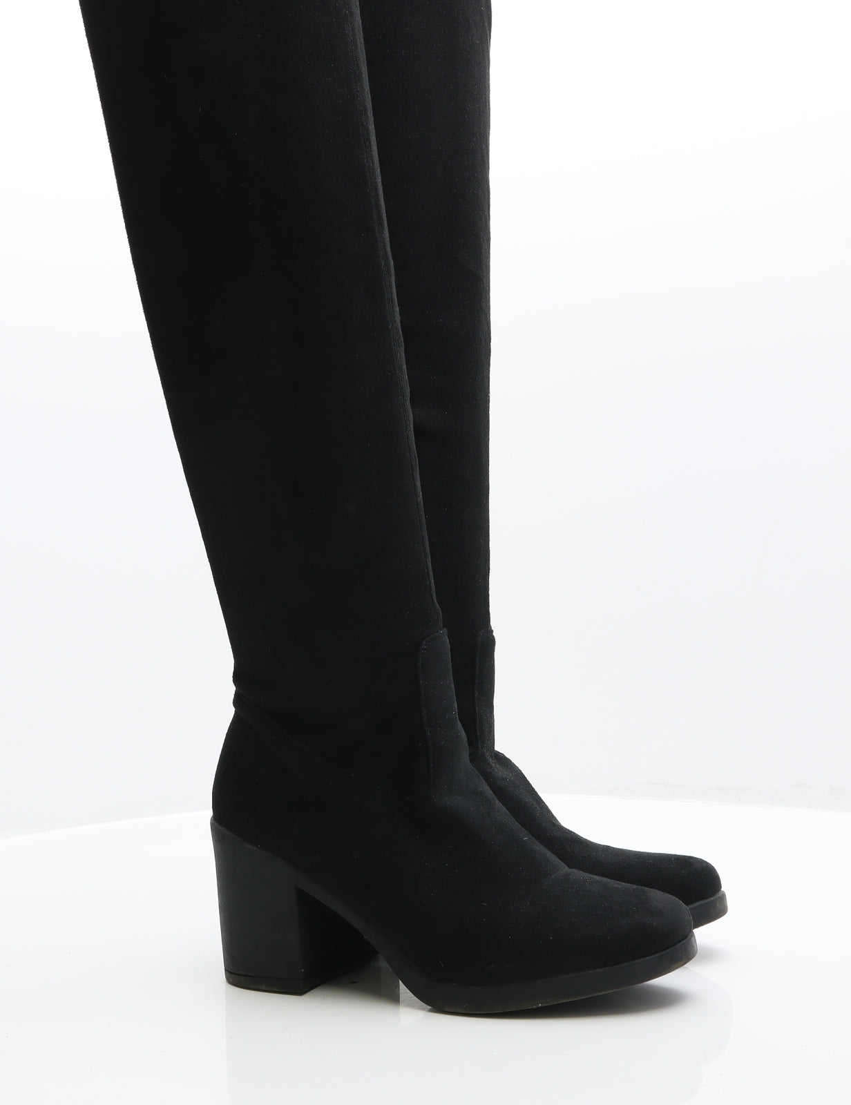 Preworn Womens Black Synthetic Bootie Boot UK 6 39