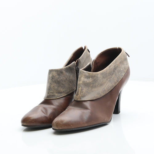 Preworn Womens Brown Leather Bootie Boot UK 6 39