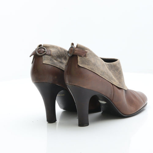 Preworn Womens Brown Leather Bootie Boot UK 6 39