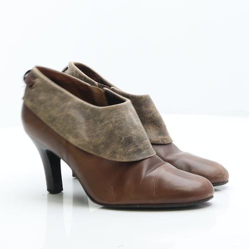 Preworn Womens Brown Leather Bootie Boot UK 6 39