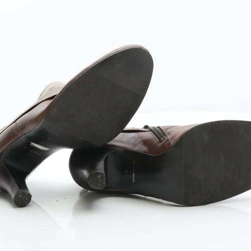 Preworn Womens Brown Leather Bootie Boot UK 6 39