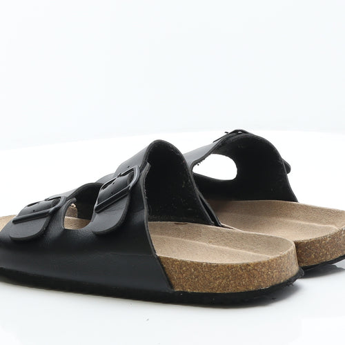 Primark Mens Black Leather Slider Sandal UK 8 42