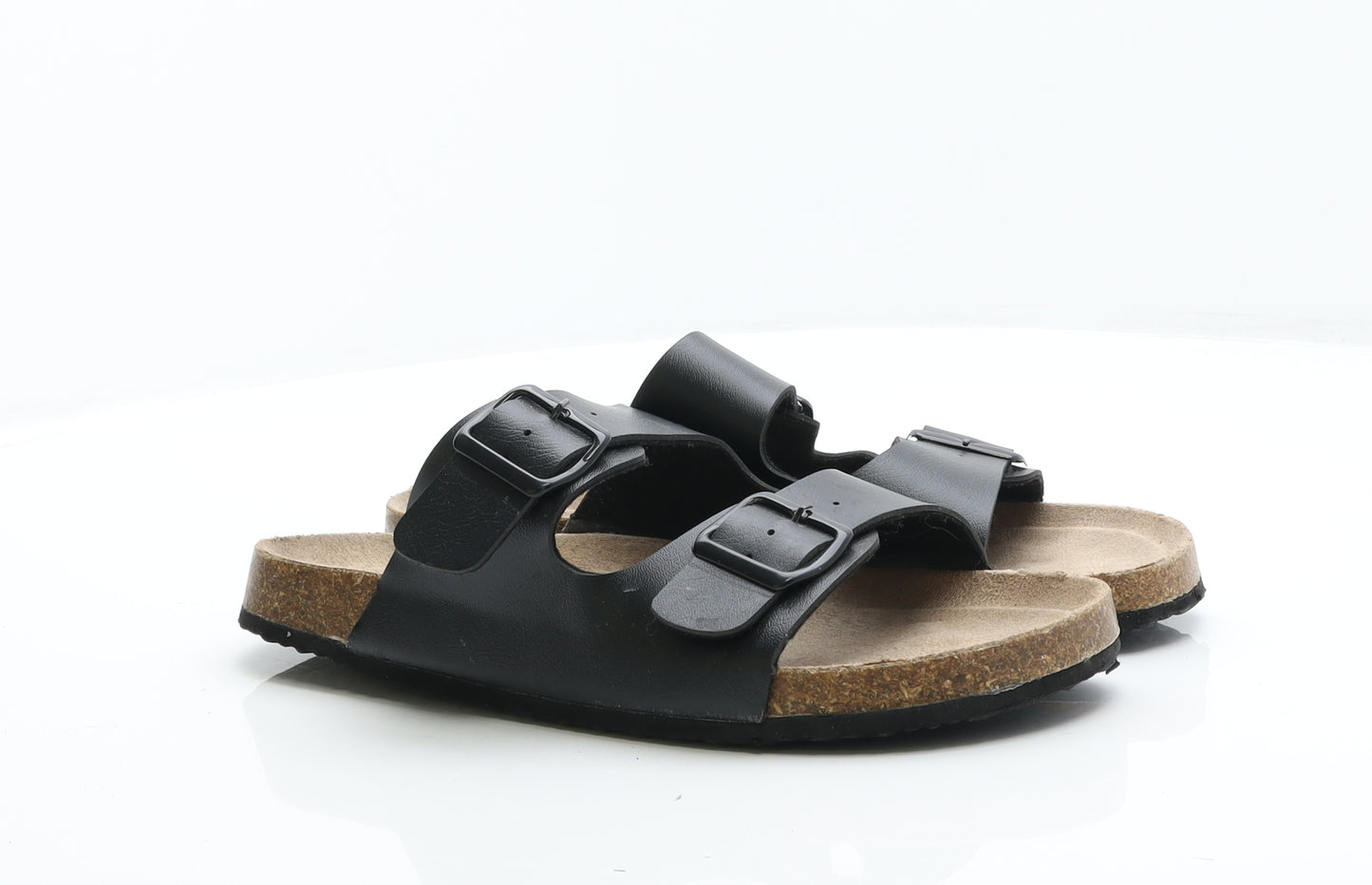 Primark Mens Black Leather Slider Sandal UK 8 42