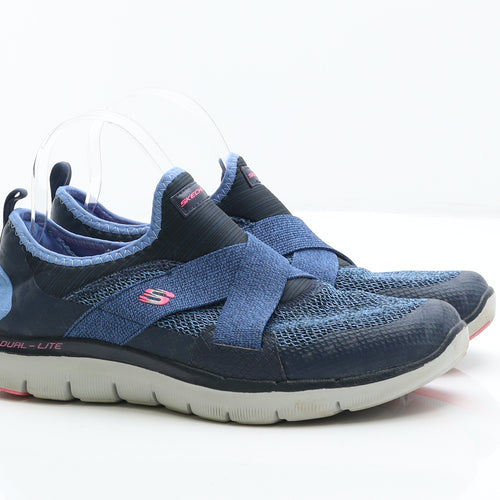 Sketchers Womens Blue Synthetic Trainer UK 7 - Air Cooled