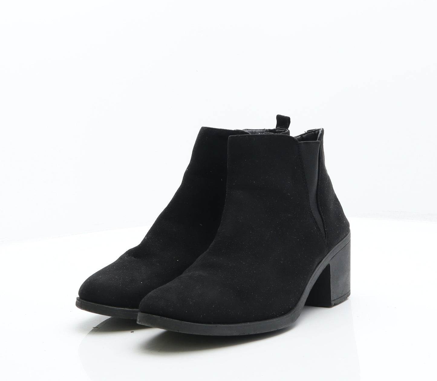 Preworn Womens Black Suede Bootie Boot UK 8