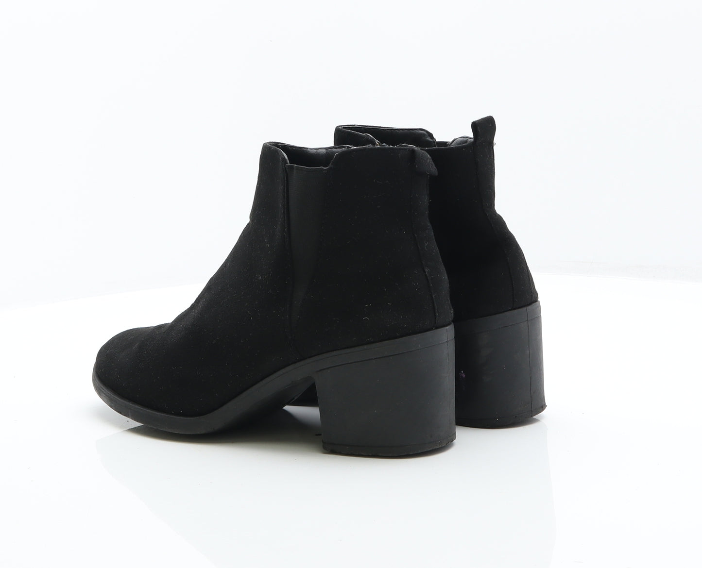 Preworn Womens Black Suede Bootie Boot UK 8