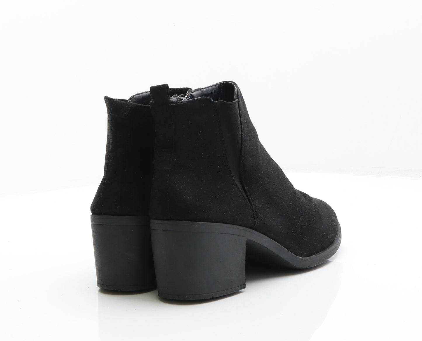 Preworn Womens Black Suede Bootie Boot UK 8