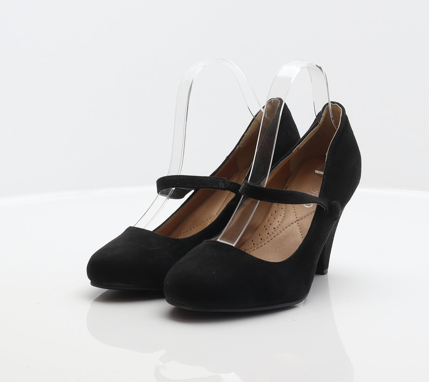 Sole Comfort Womens Black Polyester Court Heel UK 5