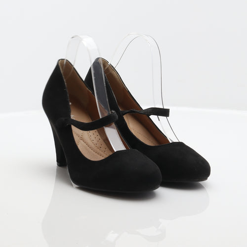 Sole Comfort Womens Black Polyester Court Heel UK 5