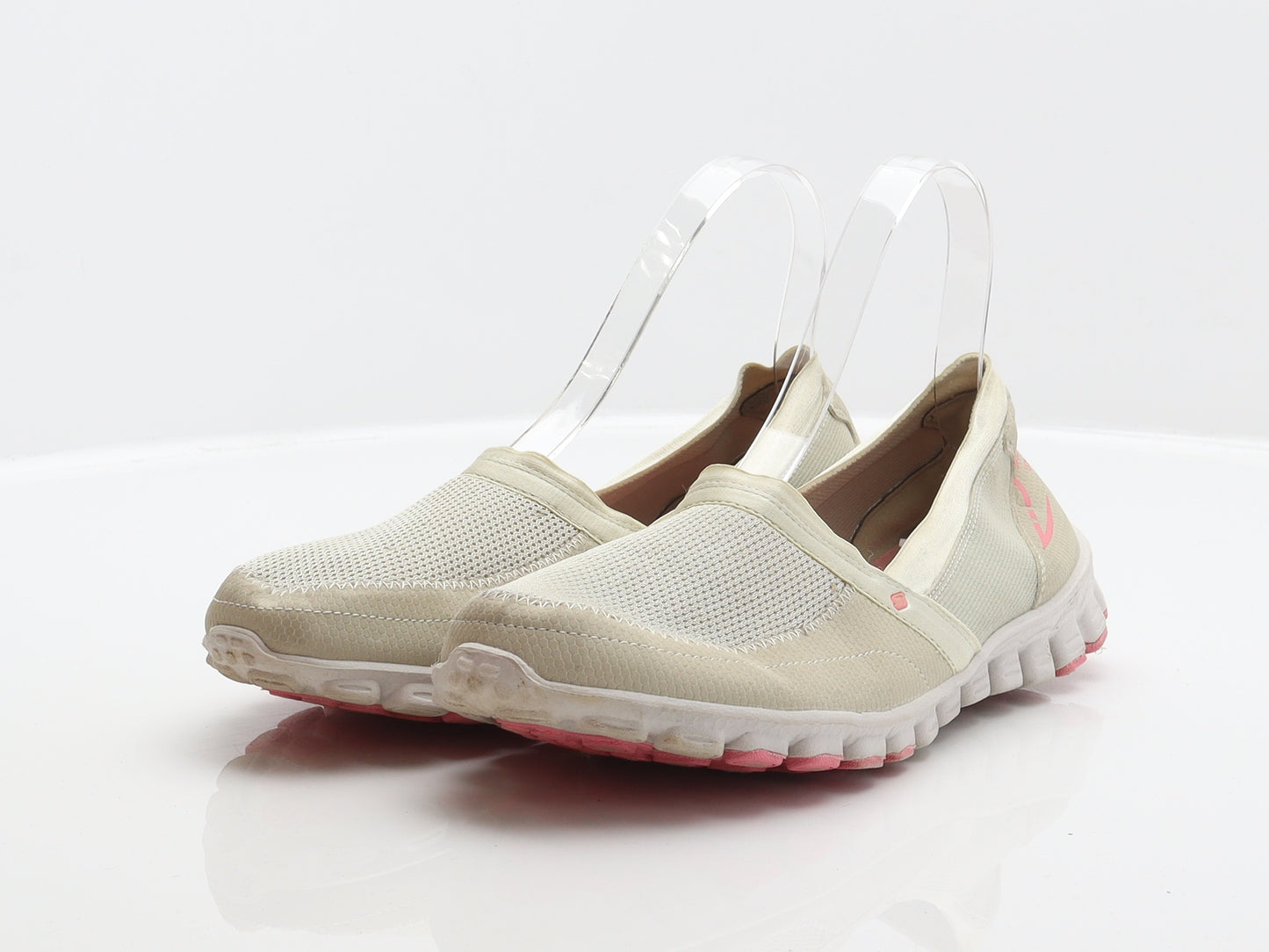 Skechers Womens Beige Polyester Slip On Flat UK 6 39