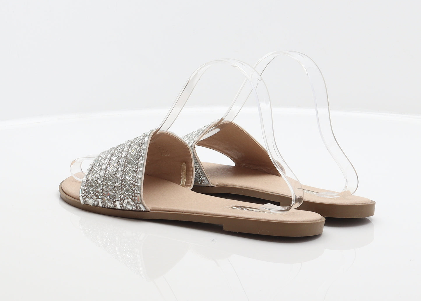 Primark Womens Silver Synthetic Slider Sandal UK 6 39