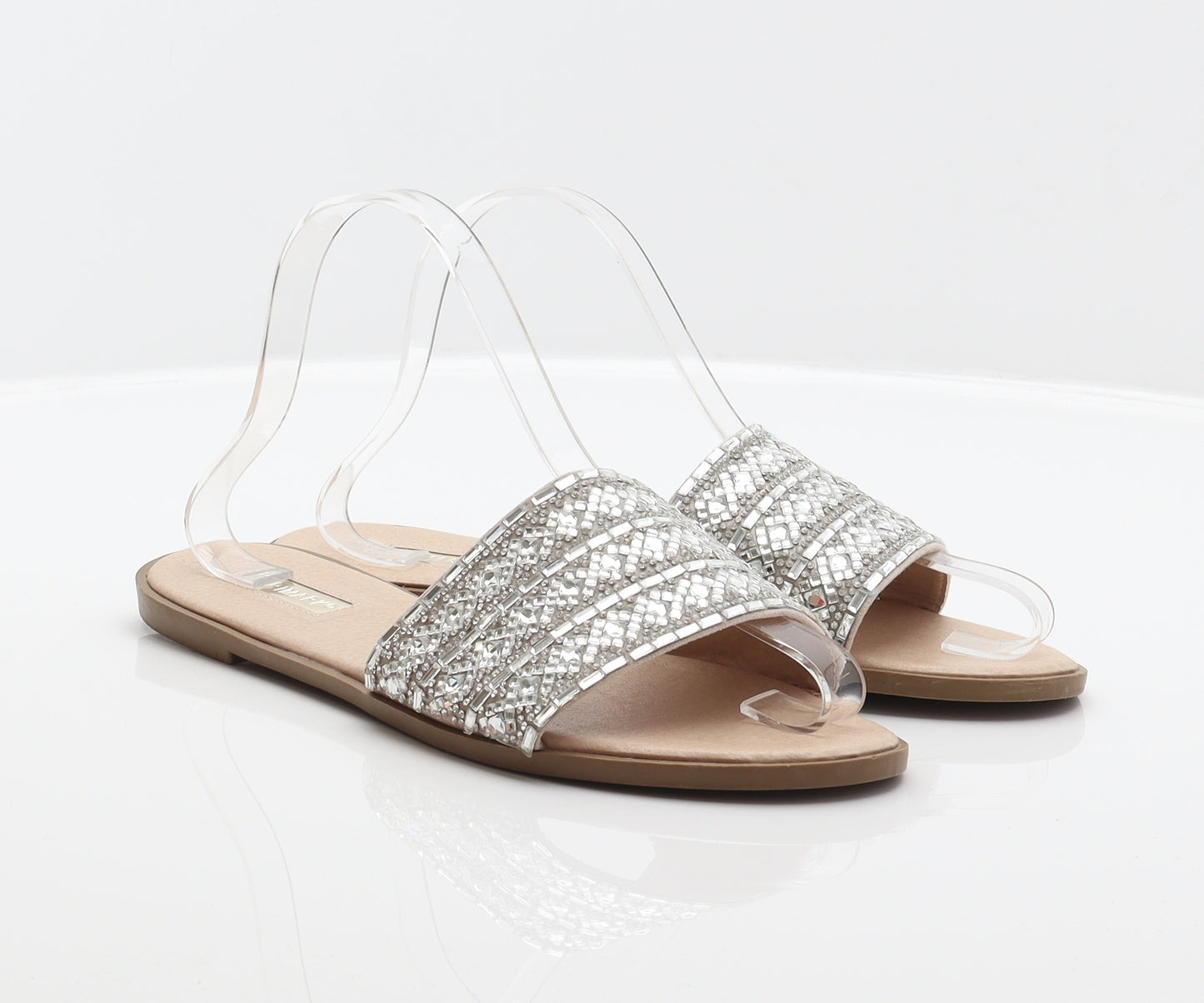 Primark Womens Silver Synthetic Slider Sandal UK 6 39