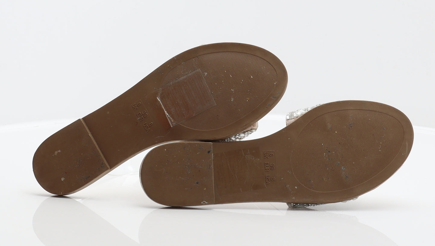 Primark Womens Silver Synthetic Slider Sandal UK 6 39