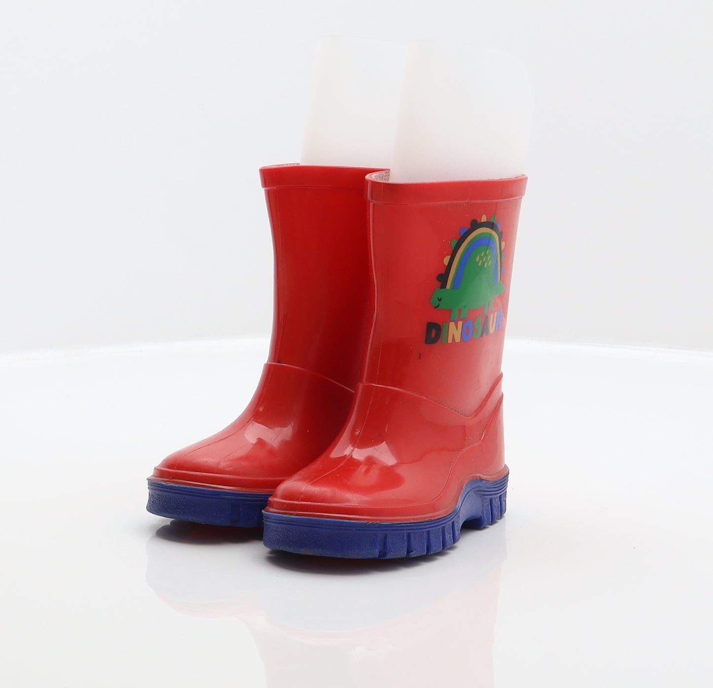 Preworn Boys Red Synthetic Wellies Boot UK 5 - Dinosaur