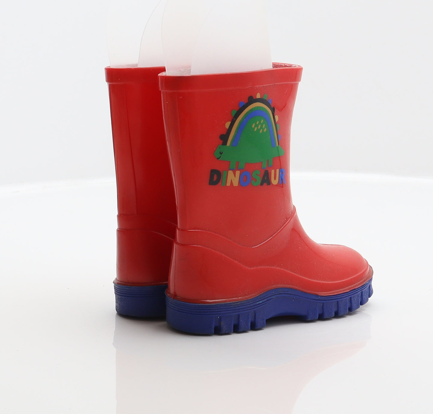 Preworn Boys Red Synthetic Wellies Boot UK 5 - Dinosaur