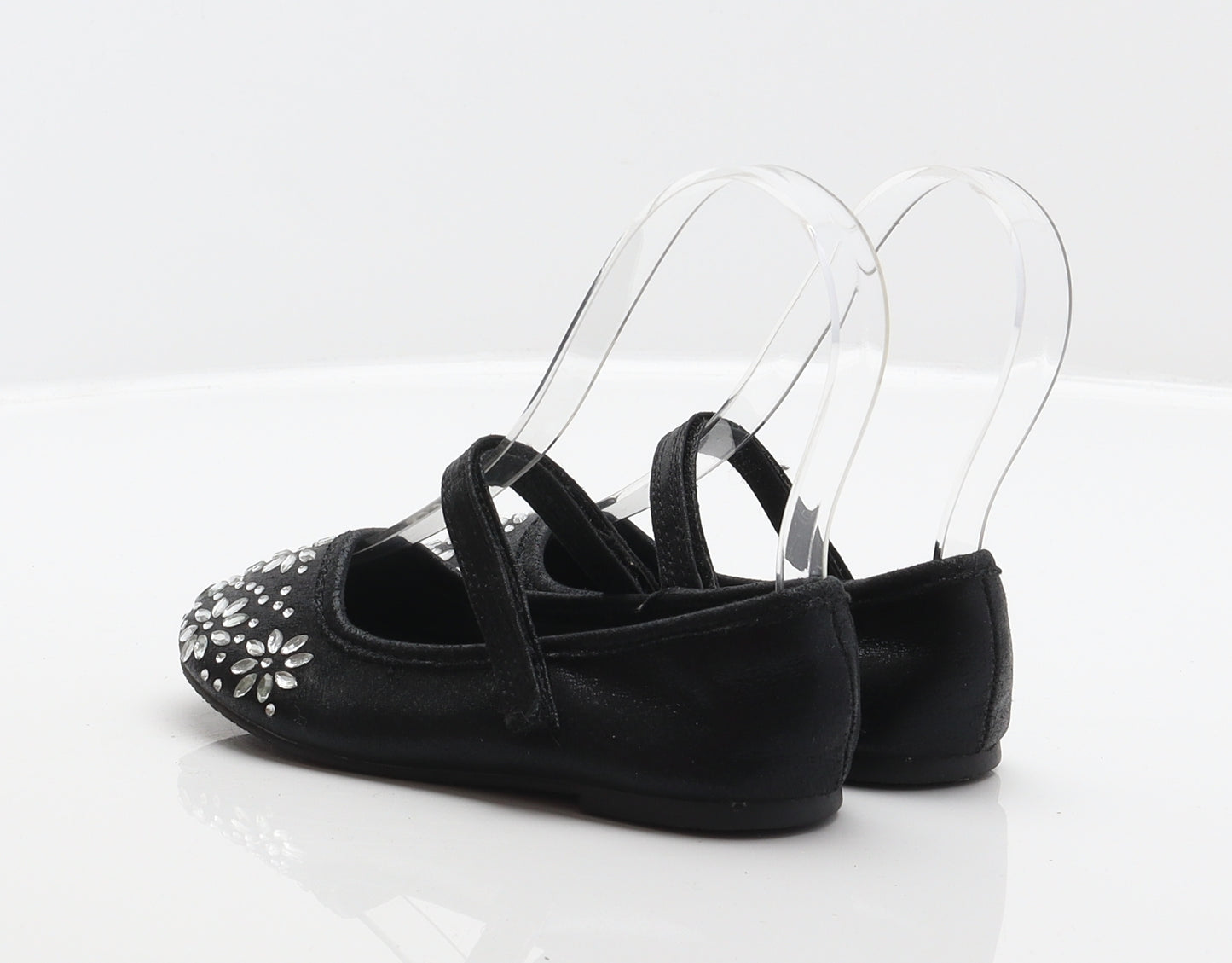 Walkright Girls Black Floral Polyester Mary Jane Flat UK 10