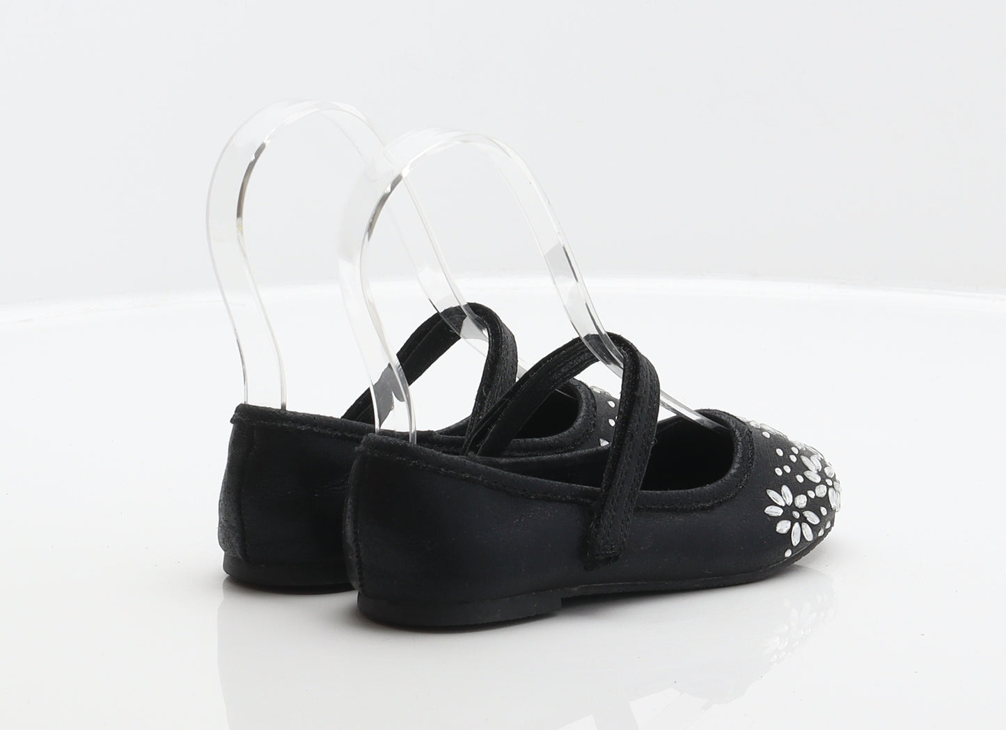 Walkright Girls Black Floral Polyester Mary Jane Flat UK 10