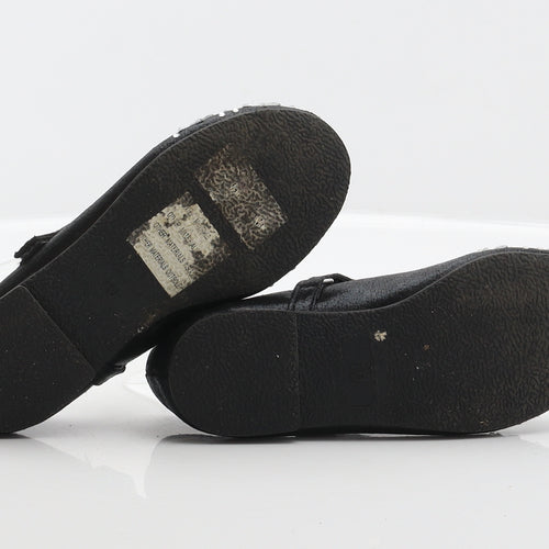 Walkright Girls Black Floral Polyester Mary Jane Flat UK 10