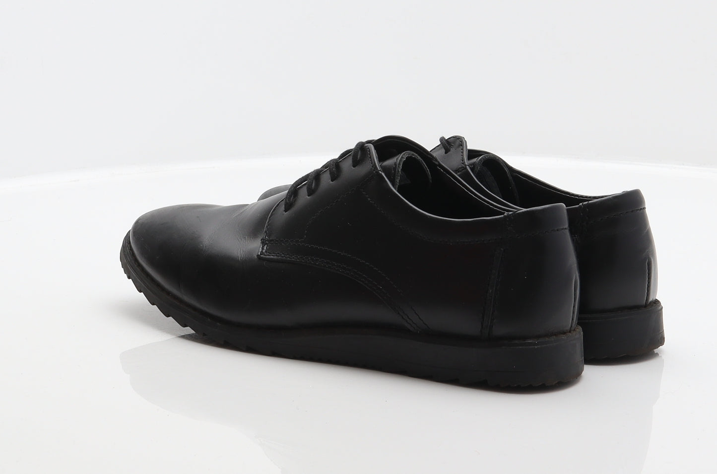 Memphis One Boys Black Leather Derby Dress UK 4