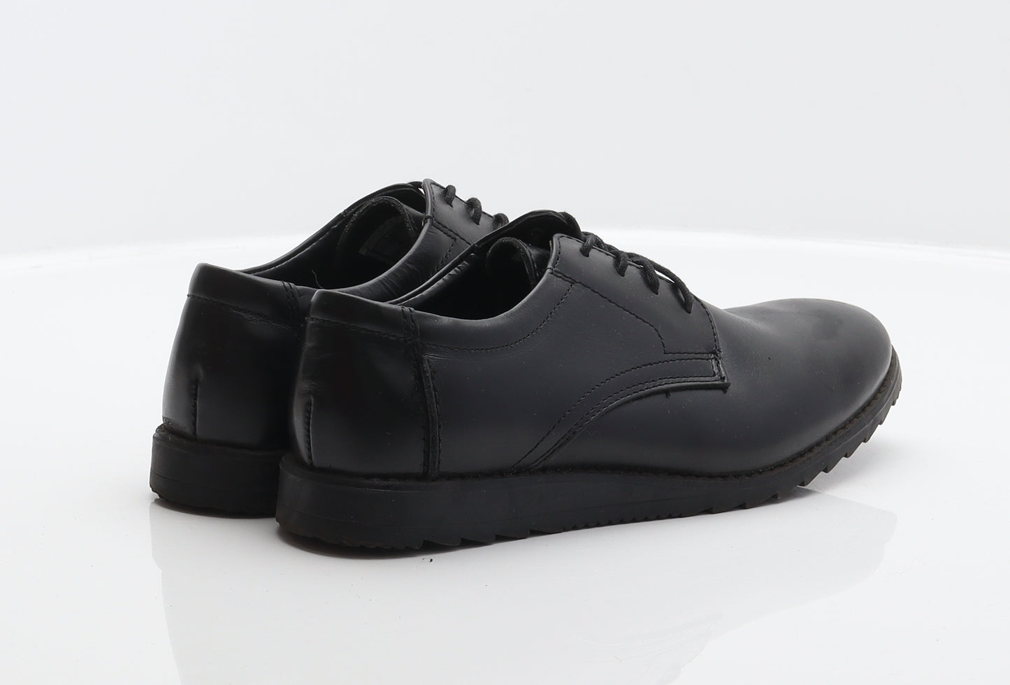 Memphis One Boys Black Leather Derby Dress UK 4