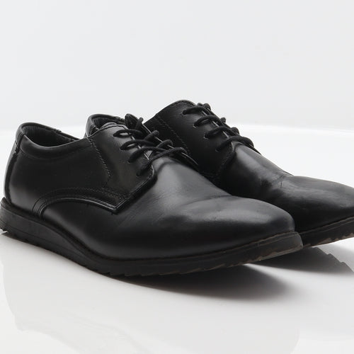 Memphis One Boys Black Leather Derby Dress UK 4