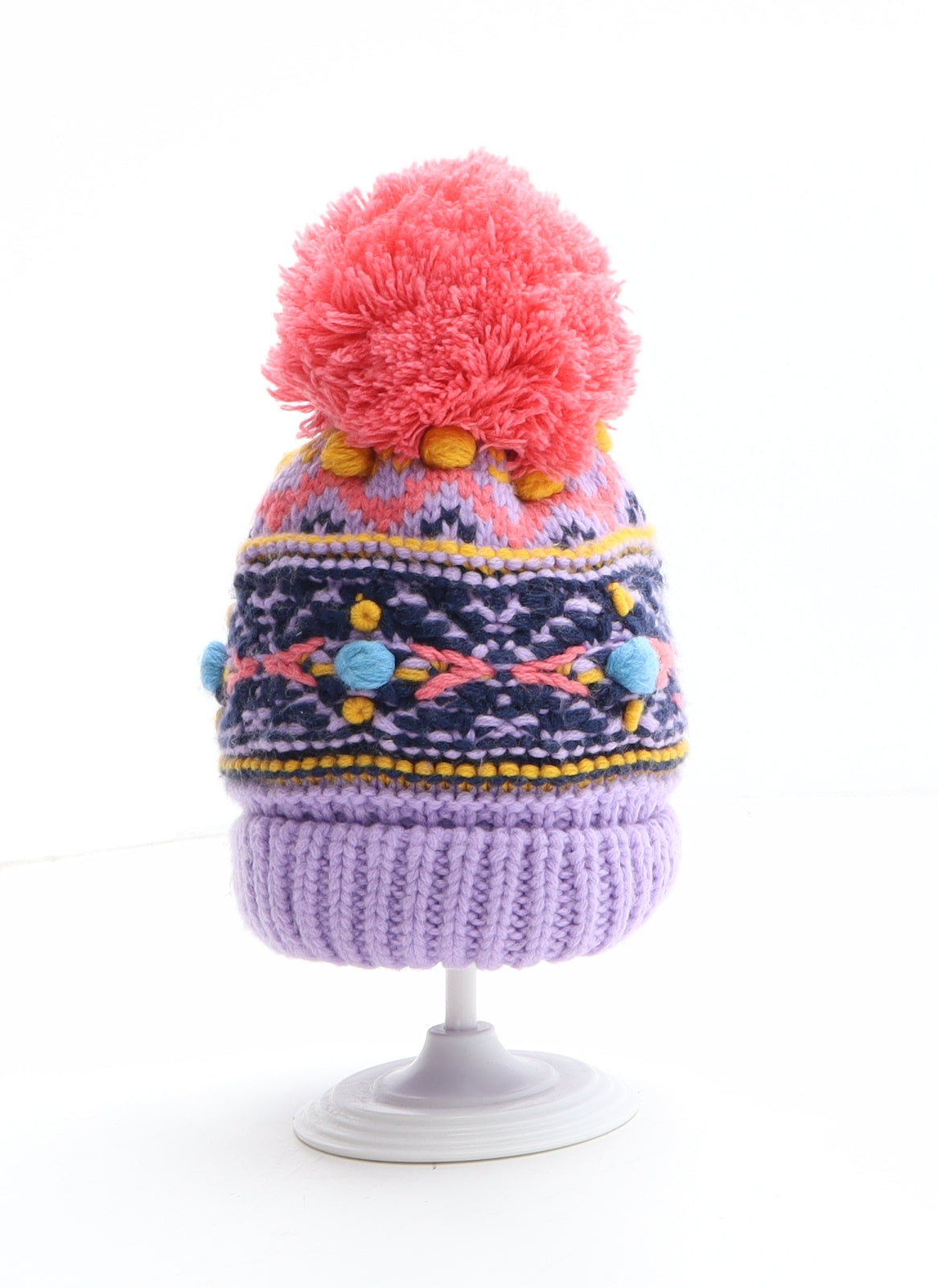 NEXT Girls Multicoloured Geometric Acrylic Beanie One Size