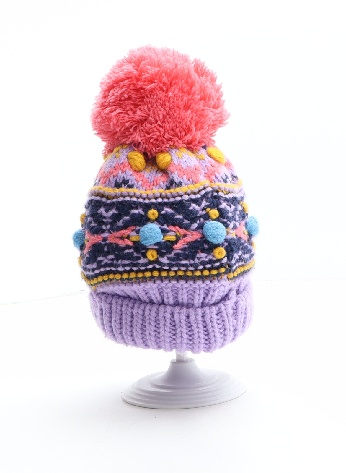 NEXT Girls Multicoloured Geometric Acrylic Beanie One Size