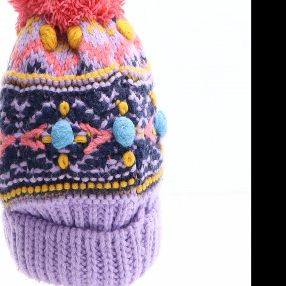 NEXT Girls Multicoloured Geometric Acrylic Beanie One Size