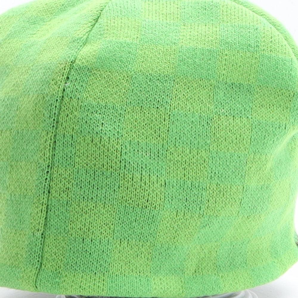 Minecraft Boys Green Geometric Acrylic Beanie One Size