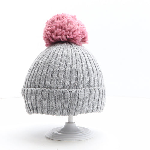 Sainsbury's Girls Grey Acrylic Bobble Hat One Size