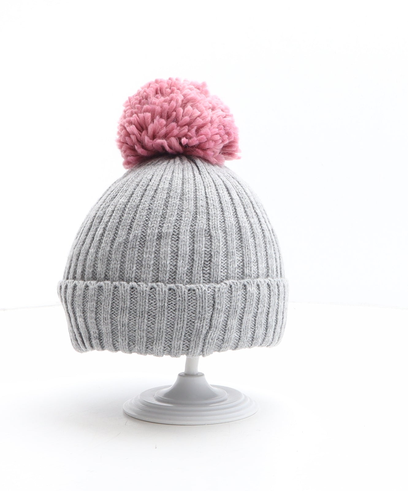 Sainsbury's Girls Grey Acrylic Bobble Hat One Size