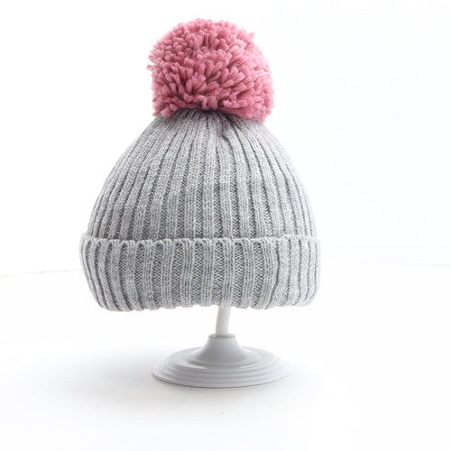 Sainsbury's Girls Grey Acrylic Bobble Hat One Size