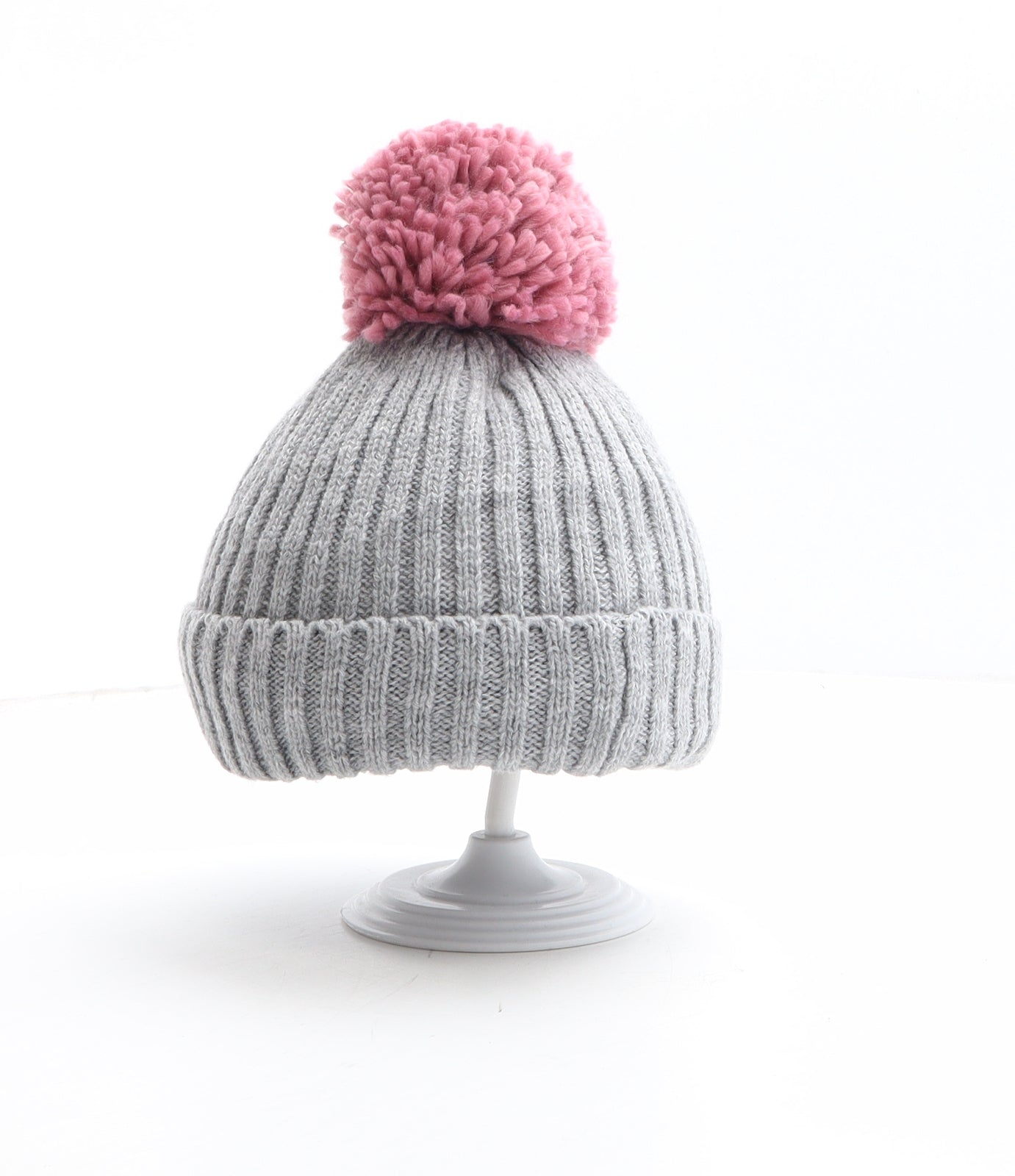 Sainsbury's Girls Grey Acrylic Bobble Hat One Size