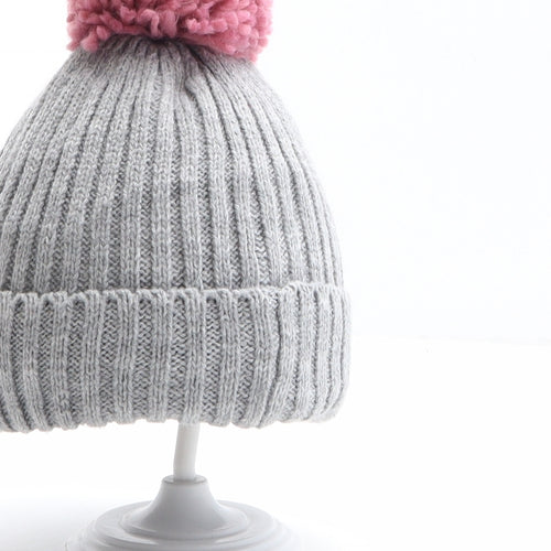 Sainsbury's Girls Grey Acrylic Bobble Hat One Size