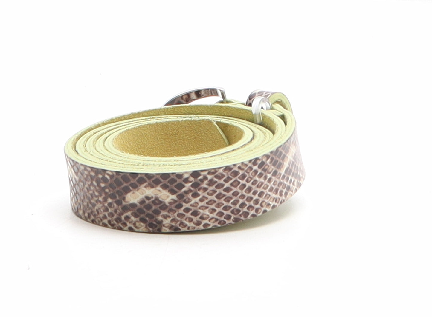 NEXT Womens Brown Animal Print Leather Basic Belt Belt Size M - Snake Pattern