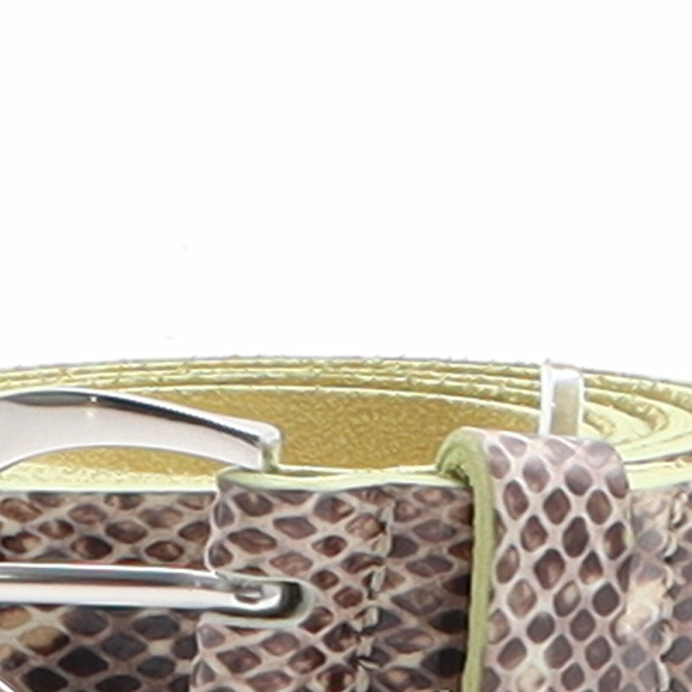 NEXT Womens Brown Animal Print Leather Basic Belt Belt Size M - Snake Pattern