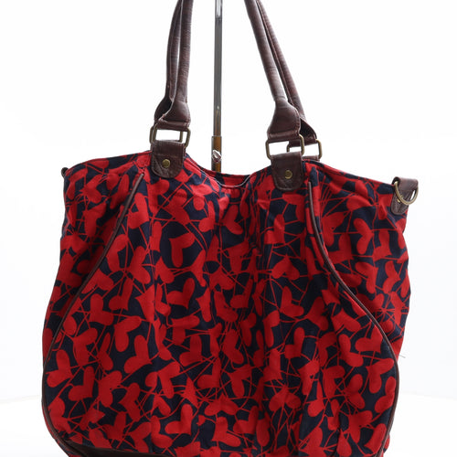 Preworn Womens Red Geometric Polyester Hobo Bag Size Large - Hearts