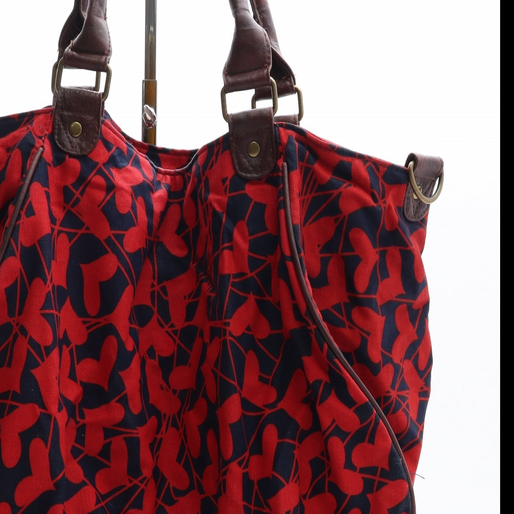 Preworn Womens Red Geometric Polyester Hobo Bag Size Large - Hearts