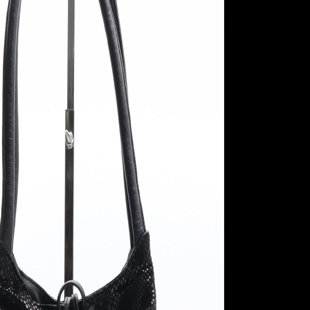 Preworn Womens Black Animal Print Polyester Shoulder Bag Size Small
