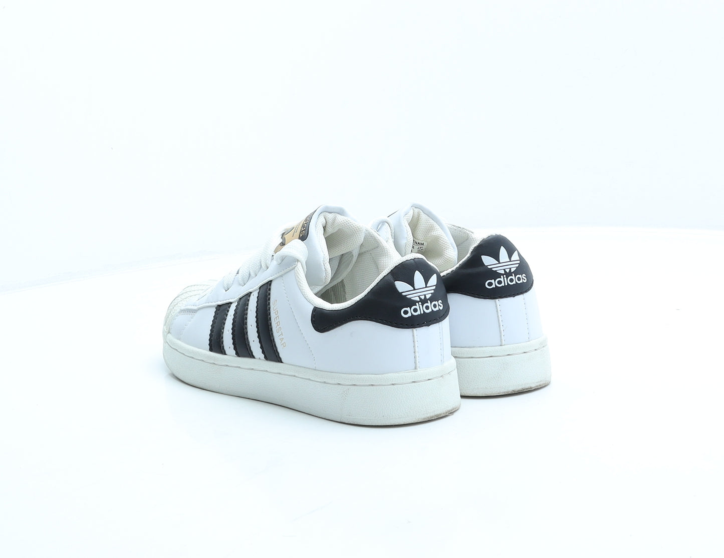 adidas Womens White Striped Polyester Trainer UK 5.5 38 - Superstars