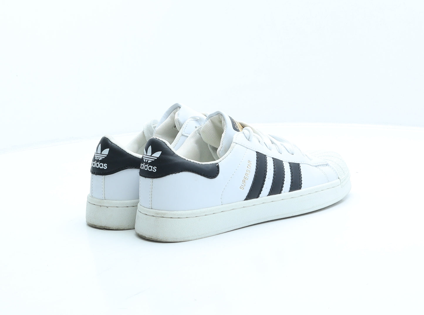 adidas Womens White Striped Polyester Trainer UK 5.5 38 - Superstars