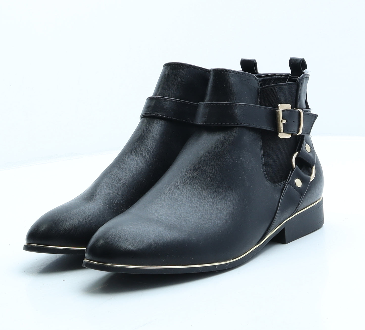 Primark Womens Black Leather Chelsea Boot UK 7 40