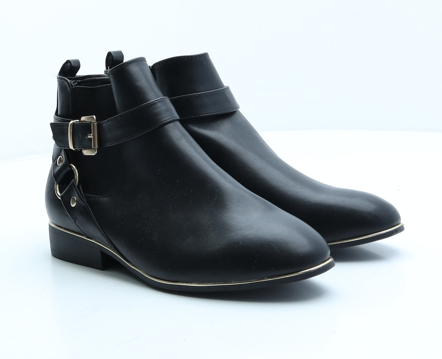 Primark Womens Black Leather Chelsea Boot UK 7 40
