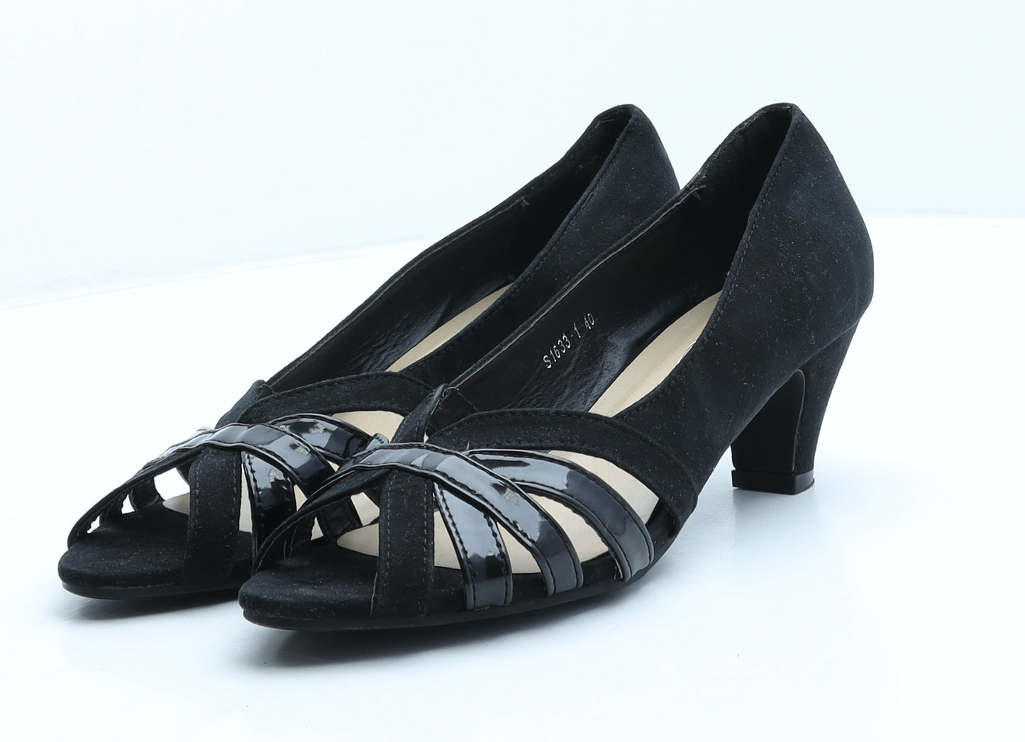 Preworn Womens Black Suede Strappy Heel UK 6.5 40