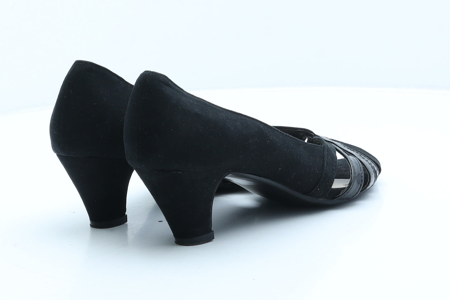 Preworn Womens Black Suede Strappy Heel UK 6.5 40
