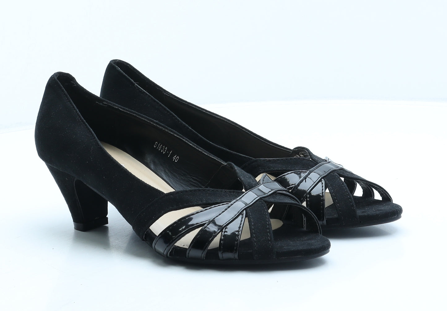 Preworn Womens Black Suede Strappy Heel UK 6.5 40