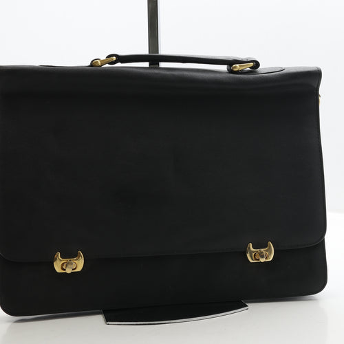 Debenhams Womens Black Leather Briefcase Size Large
