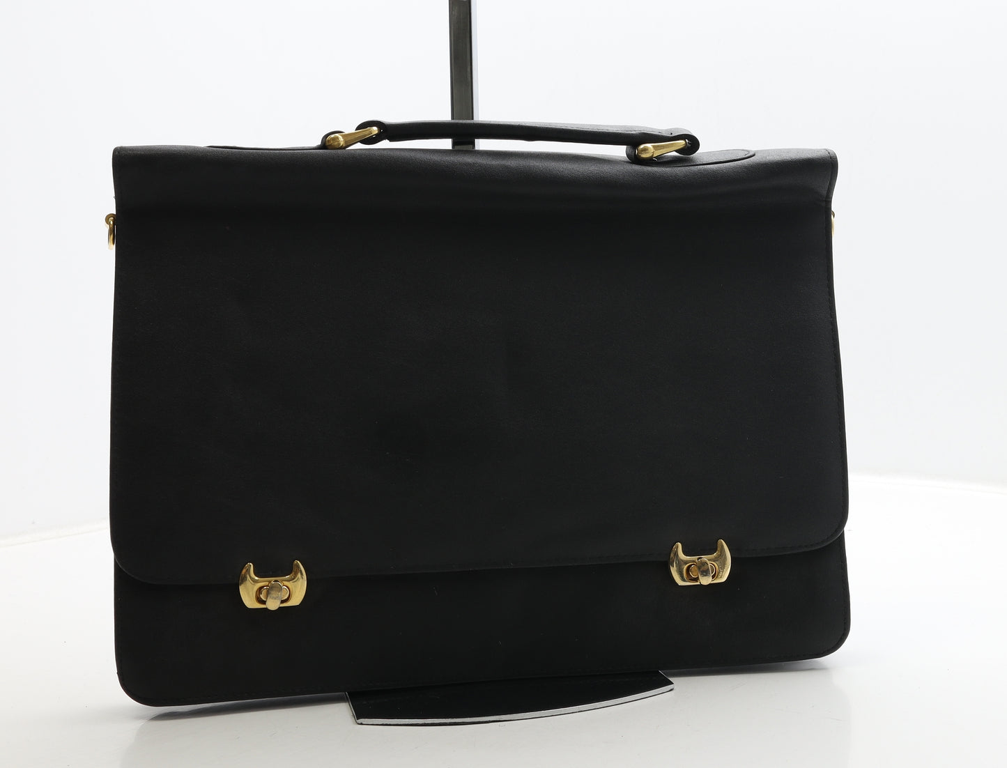 Debenhams Womens Black Leather Briefcase Size Large