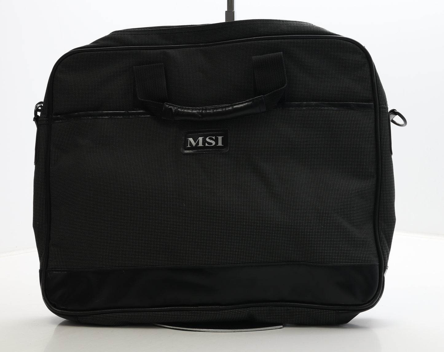MSI Womens Black Geometric Canvas Briefcase/Document Case Size Large